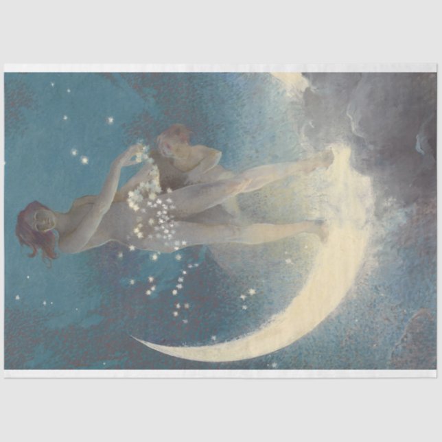 Scattering Stars Artwork Blue Art Decoupage Tissue Paper (Front)