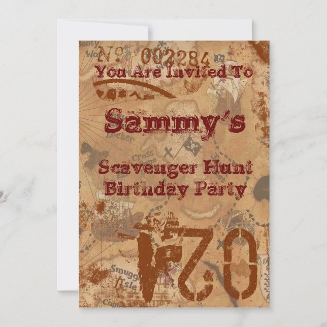 Scavenger Hunt Birthday Invite (Front)