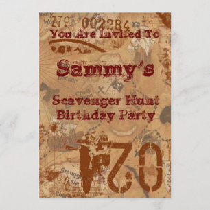 Scavenger Hunt Birthday Invite