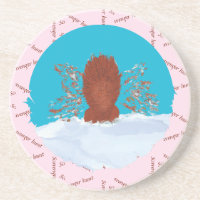 Scavenger hunt fun squirrel digging on pastel pink