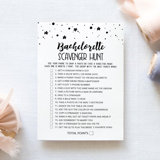 Scavenger Hunt Hen Party Editable game Card (Creator Uploaded)