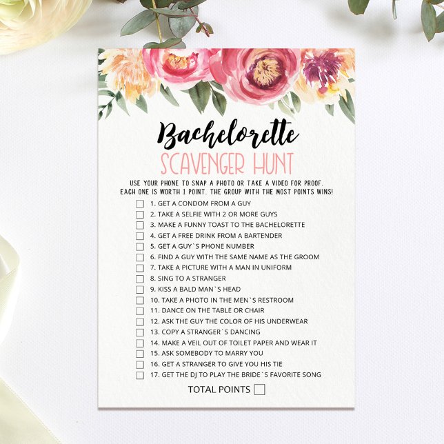 Scavenger Hunt Hen Party Editable game Card (Creator Uploaded)