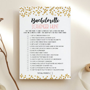 Scavenger Hunt Hen Party Editable game Card