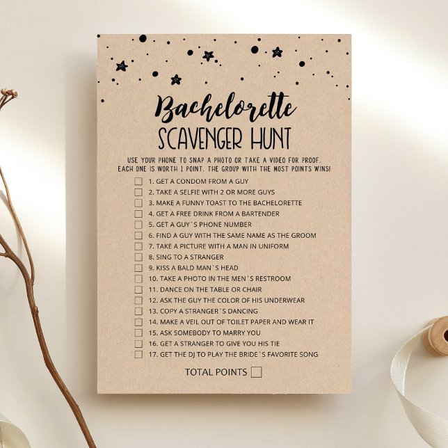 Scavenger Hunt Hen Party Editable game Card (Creator Uploaded)
