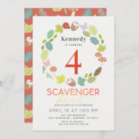 Scavenger Hunt Nature Trail Red Birthday