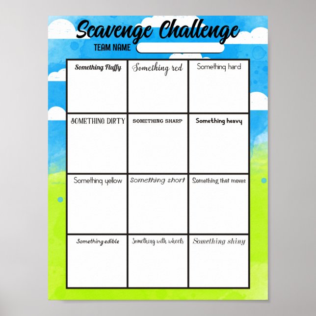 Scavenger hunt office ice breaker game download poster (Front)