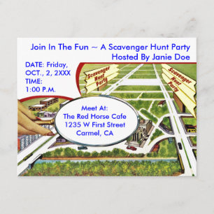 SCAVENGER HUNT PARTY INVITE ~EZ TO CUSTOMIZE