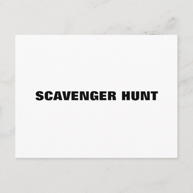 Scavenger hunt var draught postcard (Front)
