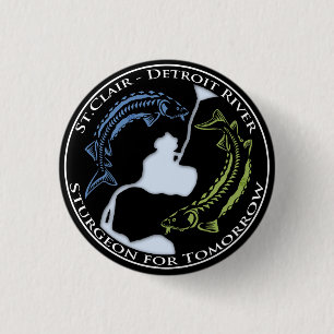 SCDR-Sturgeon for Tomorrow Button-Black 3 Cm Round Badge