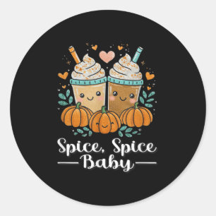 Sce Sce Baby Kawaii Pumpkin Sce Latte Lover  Classic Round Sticker