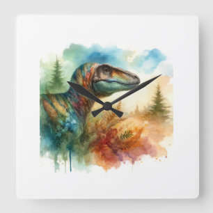 Scelidosaurus in sunlight 130924AREF120 - Watercol Square Wall Clock