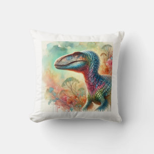 Scelidosaurus in watercolor 050824AREF150 - Waterc Cushion