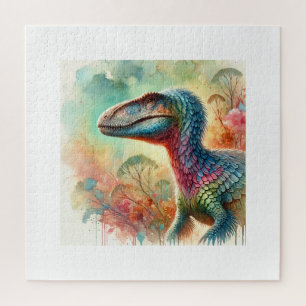 Scelidosaurus in watercolor 050824AREF150 - Waterc Jigsaw Puzzle