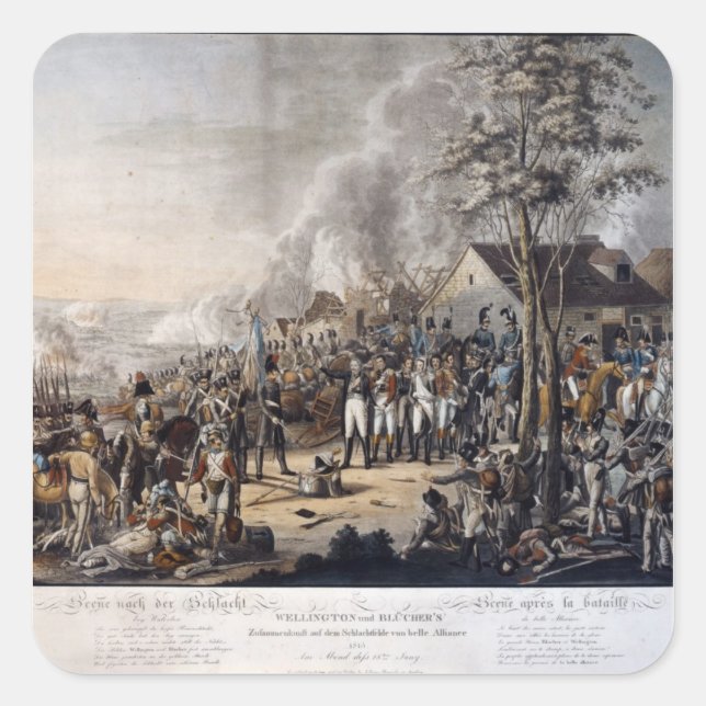Scene after the Battle of Waterloo Square Sticker (Front)