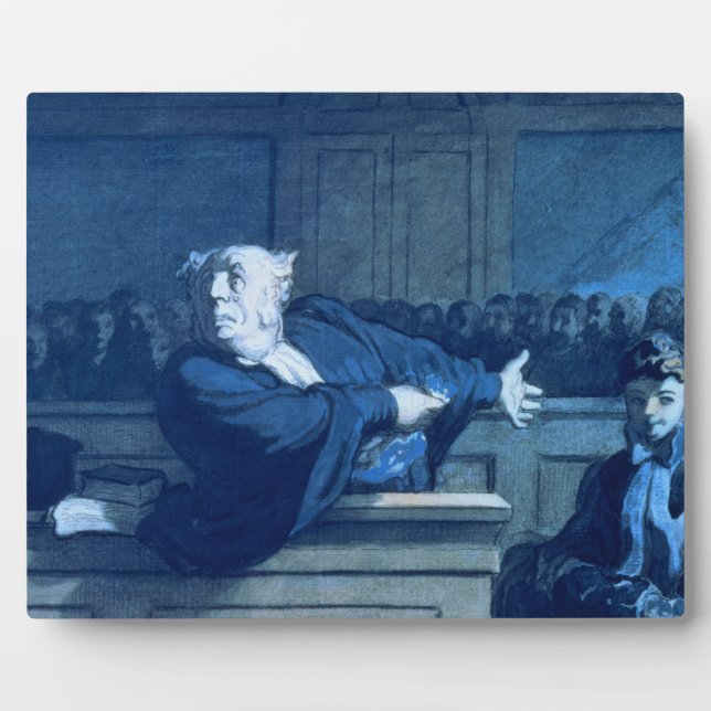 Scene at a tribunal (w/c) plaque (Front)
