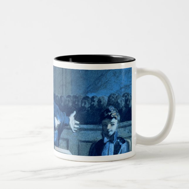 Scene at a tribunal (w/c) Two-Tone coffee mug (Right)