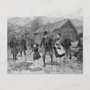 Scene at an Irish Eviction in County Kerry Postcard