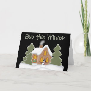 Scene Due this Winter Pregnancy Announce Card