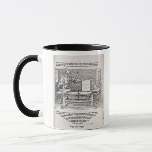 Scene from Durer's 'Course in the Art of Drawing', Mug (Left)