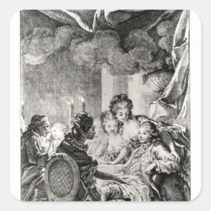 Scene from 'L'Ingenu' by Voltaire Square Sticker