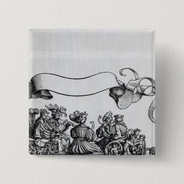 Scene from Maximilian's Triumphal Procession 15 Cm Square Badge (Front)