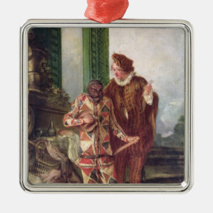 Scene from the Commedia dell'Arte Metal Tree Decoration
