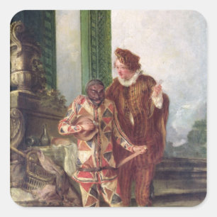 Scene from the Commedia dell'Arte Square Sticker