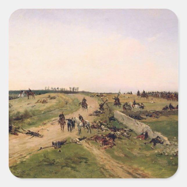 Scene from the Franco-Prussian War Square Sticker (Front)