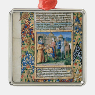 Scene from the 'Hours of Louis d'Orleans' Metal Ornament