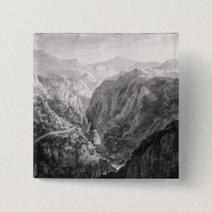Scene from the Inn at Devil's Bridge with the Fall 15 Cm Square Badge