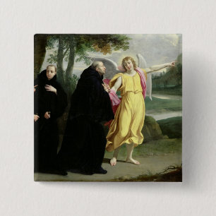 Scene from the Life of St. Benedict 15 Cm Square Badge