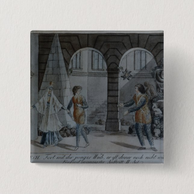 Scene from 'The Magic Flute' 15 Cm Square Badge (Front)