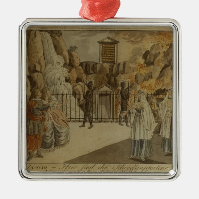 Scene from 'The Magic Flute' by Mozart, 1795 Metal Ornament (Front)