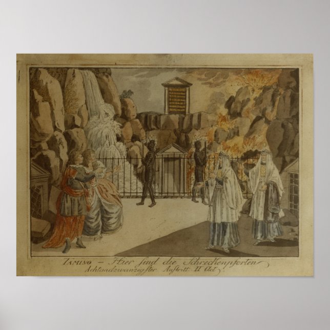 Scene from 'The Magic Flute' by Mozart, 1795 Poster (Front)