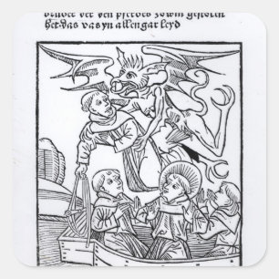 Scene from 'The Navigation of St. Brendan' Square Sticker