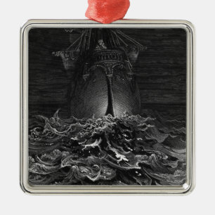 Scene from 'The Rime of the Ancient Mariner' 2 Metal Ornament