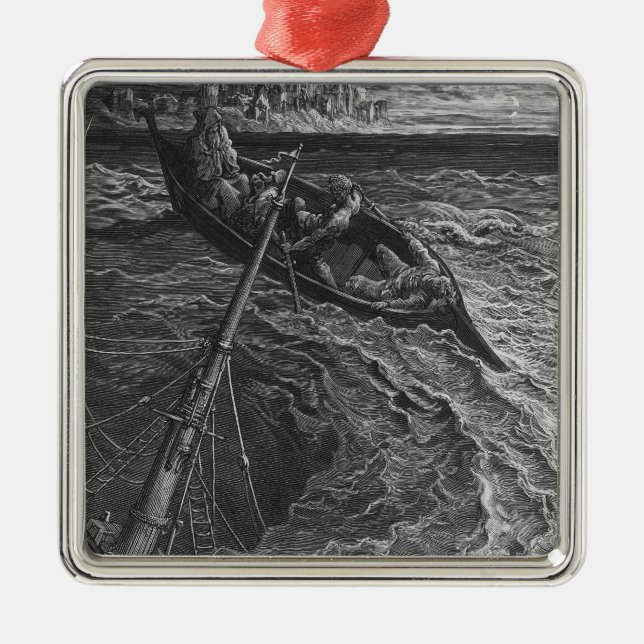 Scene from 'The Rime of the Ancient Mariner' Metal Tree Decoration (Front)