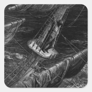 Scene from 'The Rime of the Ancient Mariner' Square Sticker