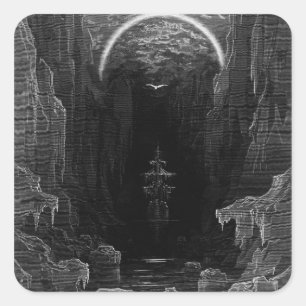 Scene from 'The Rime of the Ancient Mariner' Square Sticker