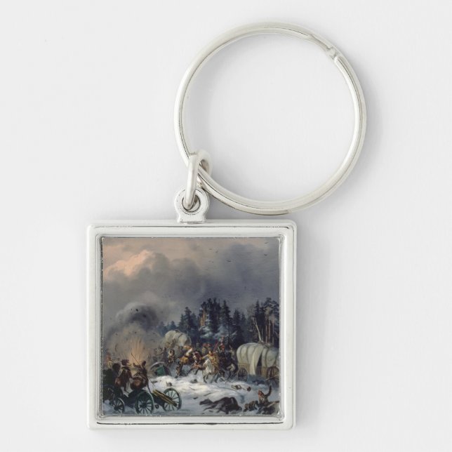 Scene from the Russian-French War in 1812 Key Ring (Front)