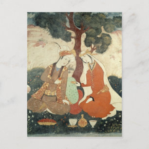Scene galante from the era of Shah Abbas I Postcard