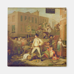 Scene in a London Street, 1770 (oil on canvas) Magnet