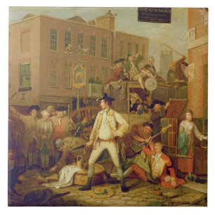 Scene in a London Street, 1770 (oil on canvas) Tile