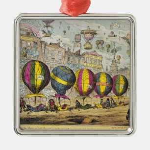 Scene in the Farce 'Lofty Prospects' Metal Ornament