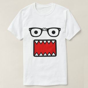 Scene Kid Glasses & Cartoon Mouth Design T-Shirt