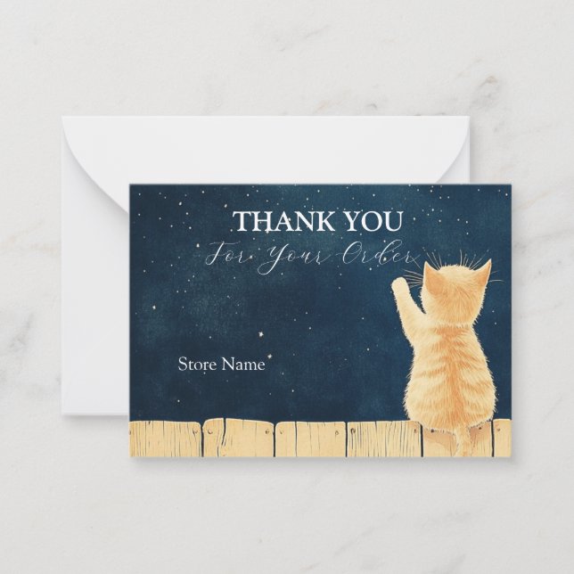 Scene Of A Cat Thank You Card (Front)