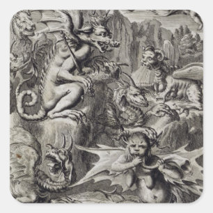 Scene of Hell, illustration from Book 1 Part 3 Cha Square Sticker