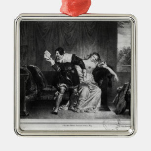 Scene of the cousin's letter metal tree decoration