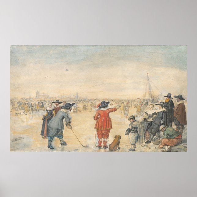 Scene on Ice - Hendrick Avercamp Fine Art Poster (Front)
