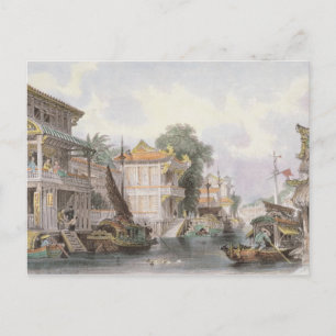 Scene on the Horan Canal near Canton, c.1850 (colo Postcard